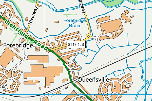 ST17 4LS map - OS VectorMap District (Ordnance Survey)