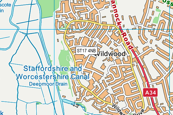 ST17 4NB map - OS VectorMap District (Ordnance Survey)