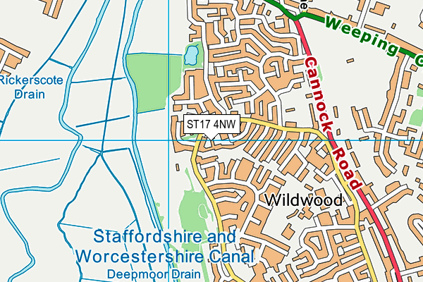 ST17 4NW map - OS VectorMap District (Ordnance Survey)