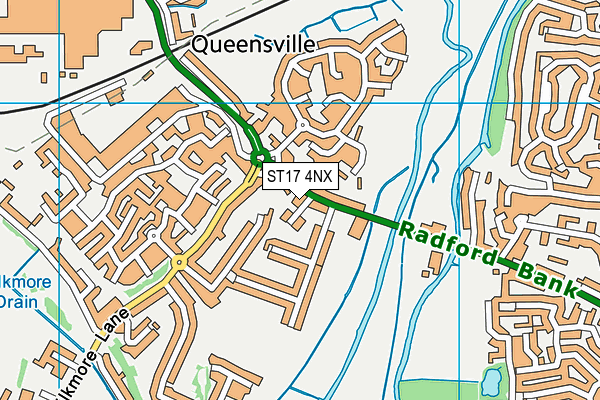 ST17 4NX map - OS VectorMap District (Ordnance Survey)