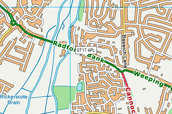 ST17 4PL map - OS VectorMap District (Ordnance Survey)