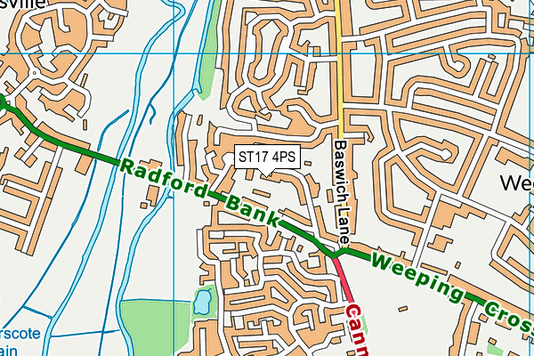 ST17 4PS map - OS VectorMap District (Ordnance Survey)