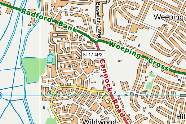 ST17 4PX map - OS VectorMap District (Ordnance Survey)