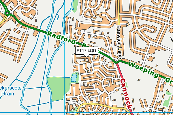 ST17 4QD map - OS VectorMap District (Ordnance Survey)