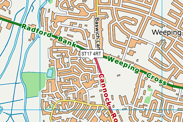 ST17 4RT map - OS VectorMap District (Ordnance Survey)