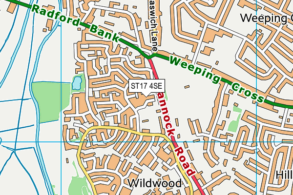 ST17 4SE map - OS VectorMap District (Ordnance Survey)