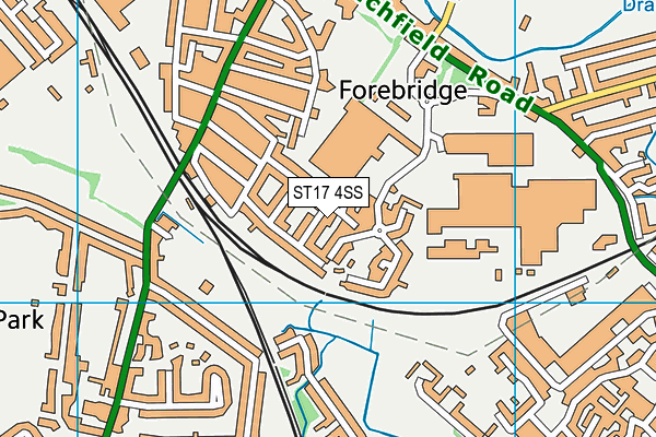 ST17 4SS map - OS VectorMap District (Ordnance Survey)