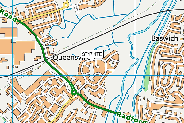 ST17 4TE map - OS VectorMap District (Ordnance Survey)