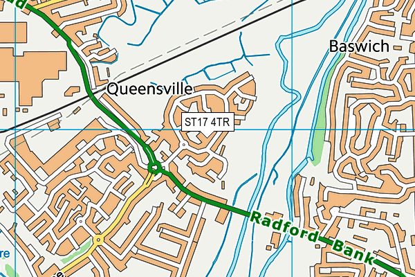 ST17 4TR map - OS VectorMap District (Ordnance Survey)