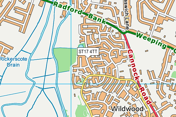ST17 4TT map - OS VectorMap District (Ordnance Survey)