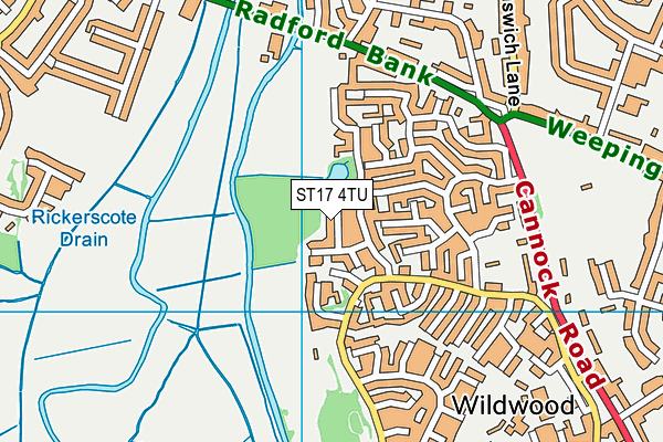 ST17 4TU map - OS VectorMap District (Ordnance Survey)