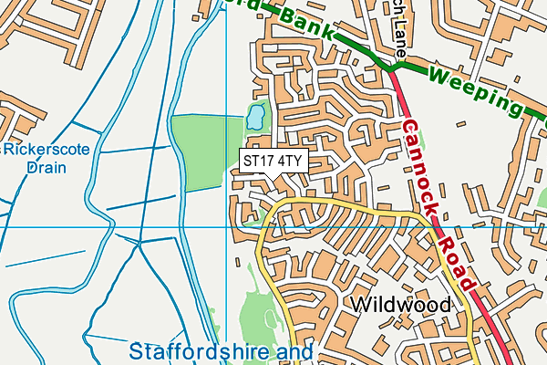 ST17 4TY map - OS VectorMap District (Ordnance Survey)