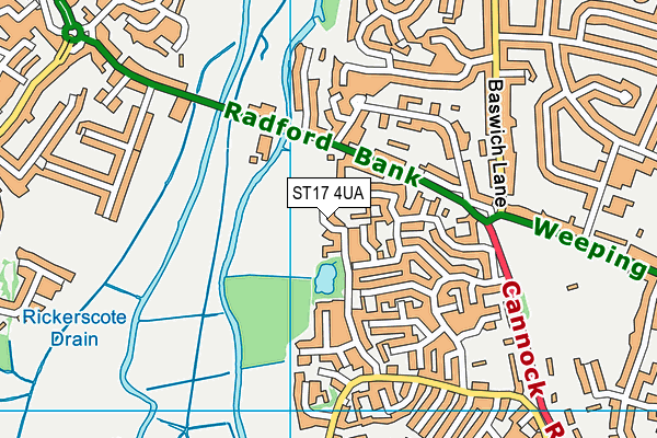 ST17 4UA map - OS VectorMap District (Ordnance Survey)