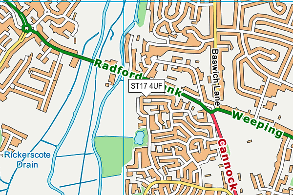 ST17 4UF map - OS VectorMap District (Ordnance Survey)