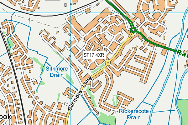 ST17 4XR map - OS VectorMap District (Ordnance Survey)