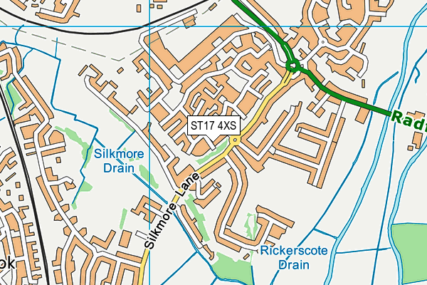 ST17 4XS map - OS VectorMap District (Ordnance Survey)
