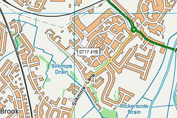 ST17 4YB map - OS VectorMap District (Ordnance Survey)