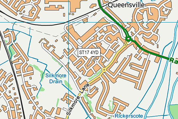 ST17 4YD map - OS VectorMap District (Ordnance Survey)