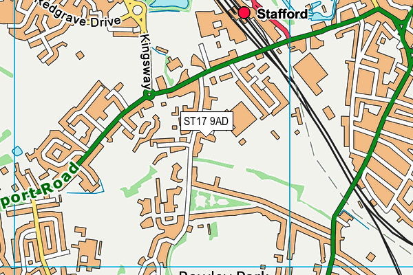 ST17 9AD map - OS VectorMap District (Ordnance Survey)