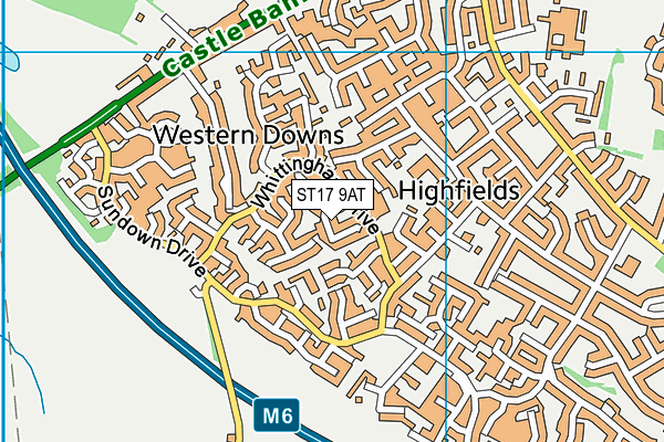 ST17 9AT map - OS VectorMap District (Ordnance Survey)