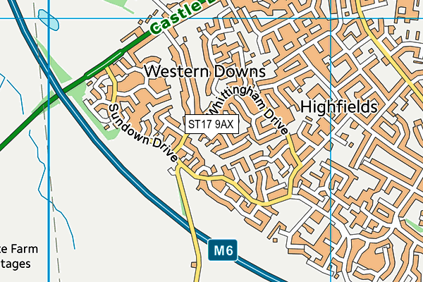 ST17 9AX map - OS VectorMap District (Ordnance Survey)