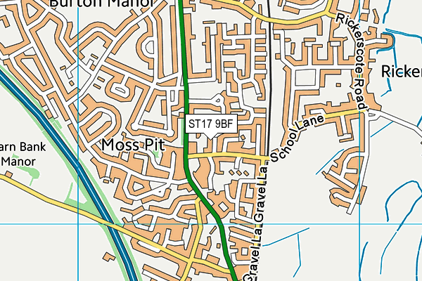 ST17 9BF map - OS VectorMap District (Ordnance Survey)