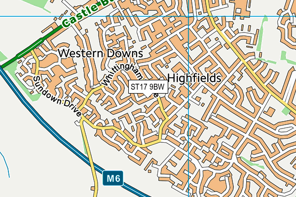 ST17 9BW map - OS VectorMap District (Ordnance Survey)