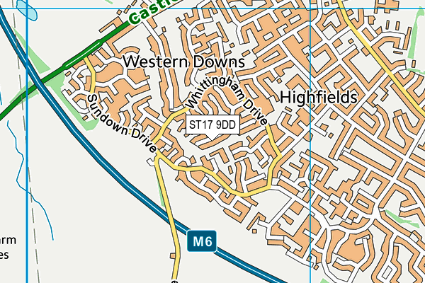 ST17 9DD map - OS VectorMap District (Ordnance Survey)