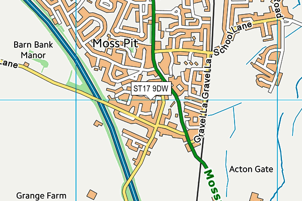 ST17 9DW map - OS VectorMap District (Ordnance Survey)