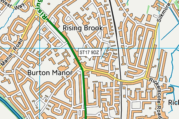 ST17 9DZ map - OS VectorMap District (Ordnance Survey)