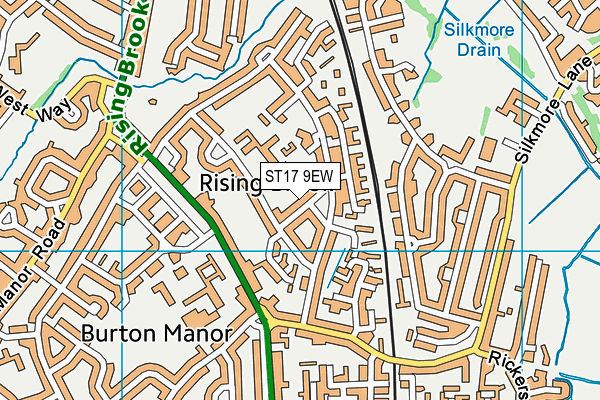 ST17 9EW map - OS VectorMap District (Ordnance Survey)