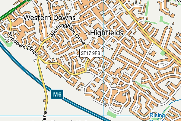ST17 9FB map - OS VectorMap District (Ordnance Survey)