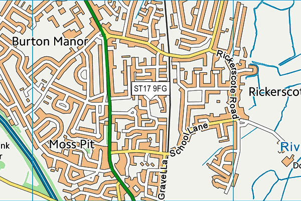 ST17 9FG map - OS VectorMap District (Ordnance Survey)