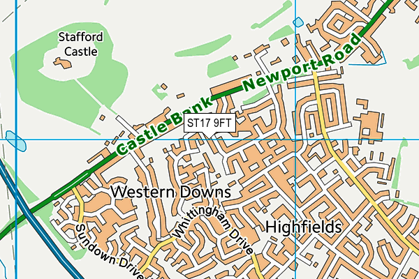ST17 9FT map - OS VectorMap District (Ordnance Survey)