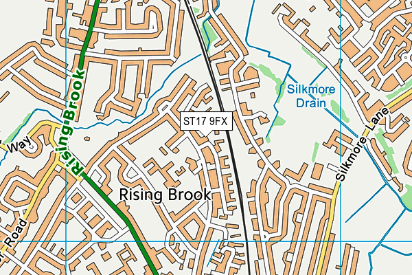 ST17 9FX map - OS VectorMap District (Ordnance Survey)