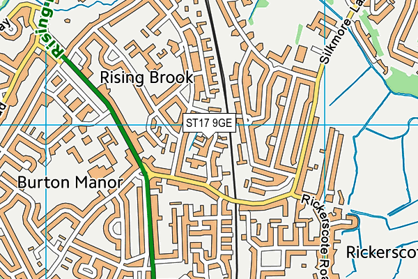 ST17 9GE map - OS VectorMap District (Ordnance Survey)