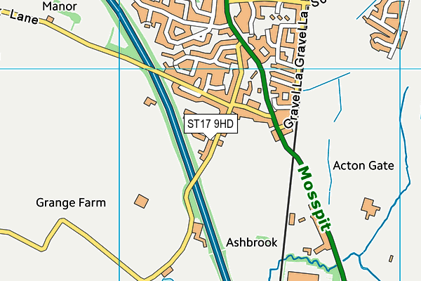ST17 9HD map - OS VectorMap District (Ordnance Survey)