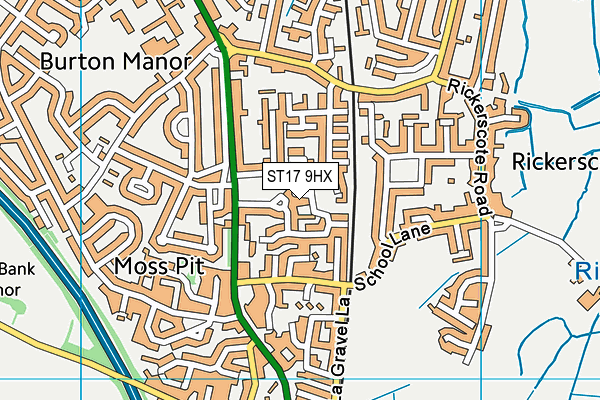 ST17 9HX map - OS VectorMap District (Ordnance Survey)