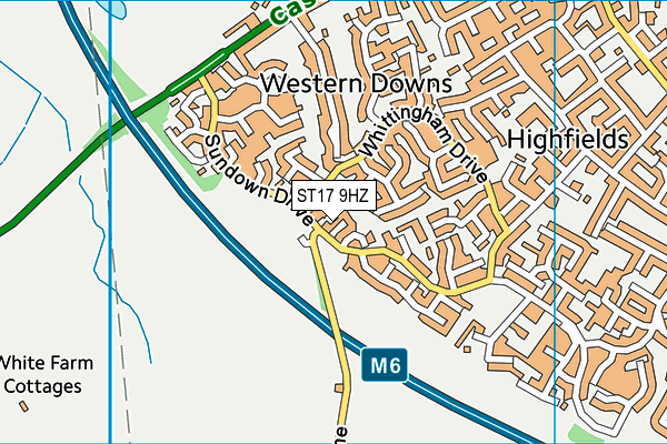 ST17 9HZ map - OS VectorMap District (Ordnance Survey)