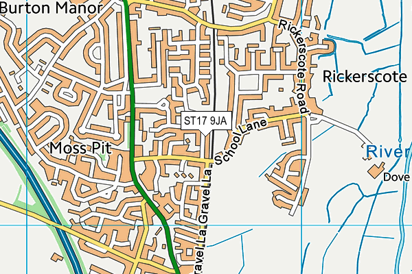 ST17 9JA map - OS VectorMap District (Ordnance Survey)