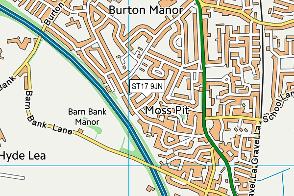 ST17 9JN map - OS VectorMap District (Ordnance Survey)