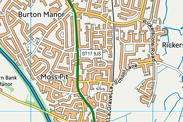 ST17 9JS map - OS VectorMap District (Ordnance Survey)