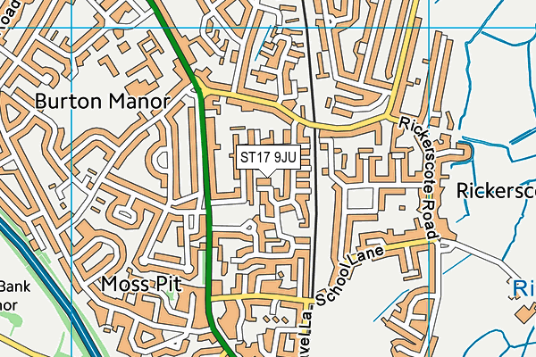 ST17 9JU map - OS VectorMap District (Ordnance Survey)