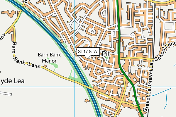 ST17 9JW map - OS VectorMap District (Ordnance Survey)