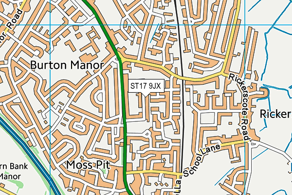 ST17 9JX map - OS VectorMap District (Ordnance Survey)
