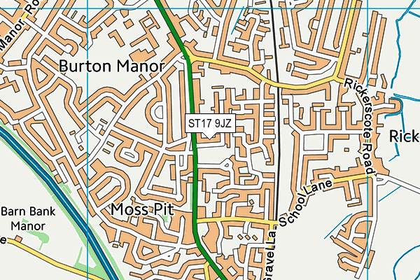 ST17 9JZ map - OS VectorMap District (Ordnance Survey)