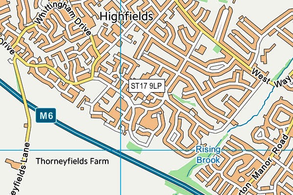 ST17 9LP map - OS VectorMap District (Ordnance Survey)