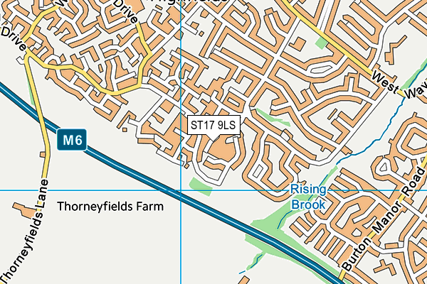 ST17 9LS map - OS VectorMap District (Ordnance Survey)