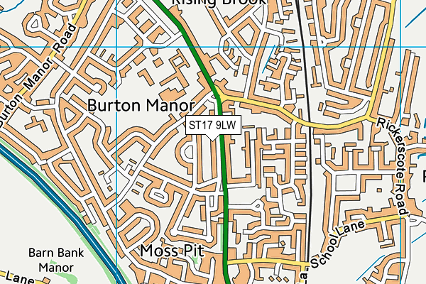 ST17 9LW map - OS VectorMap District (Ordnance Survey)