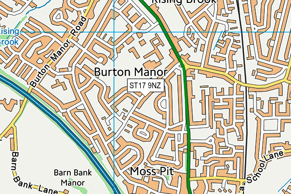 ST17 9NZ map - OS VectorMap District (Ordnance Survey)
